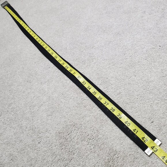 HELLY HANSEN Workwear Belt Nylon Canvas Logo Metal Clasp Black Silver Men's 38 - Picture 6 of 7